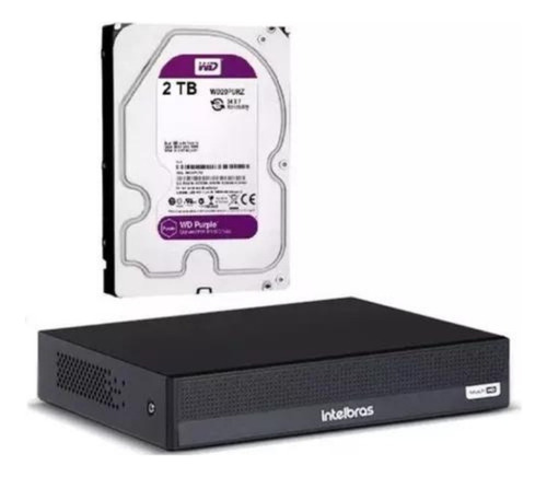 Dvr Intelbras 4ch Mhdx 1004c Inteligente C/ Hd 2tb Wd Purple