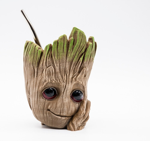 Mate Groot - Impresion 3d - Con Bombilla Saca Yerba Facil