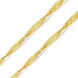 Cordão Corrente Singapura Feminina 40cm Ouro 18k 750 Colar