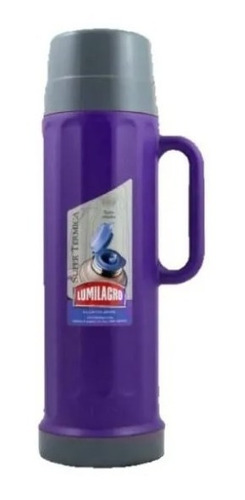 Termo Lumilagro Supertermica 1l De Vidrio Azul