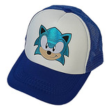 Gorra Sonic Diseño #1 Muñeco Trucker Poliester Azul Cachucha