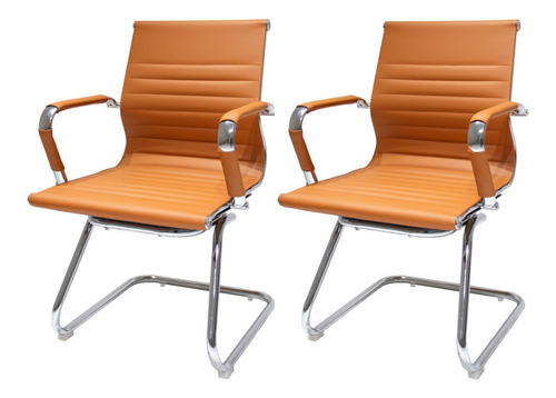 Kit 2 Cadeiras De Escritório Fixa Charles Eames Eiffel Preta
