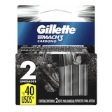 Carga Para Aparelho De Barbear Gillette Mach3 Carbono 2 Unid