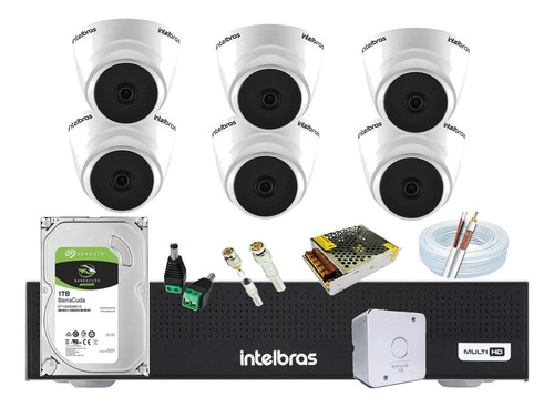 6 Cameras Intelbras 1120, Dvr 8 Canais Intelbras, Hd 1 Tera