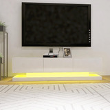 Miscoos Moderno Soporte De Tv De Alto Brillo Con Luces Led .