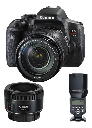 Camara Canon T6i Con Lente Kit 18-55mm + Lente 50mm + Flash