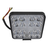 Faro De Led Cuadrado Blanco + Estrobo Ambar 16leds 12v 48w