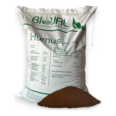 Humus Lombriz Lombricompost Fertilizante Orgánico 25 Kg | Meses sin interés