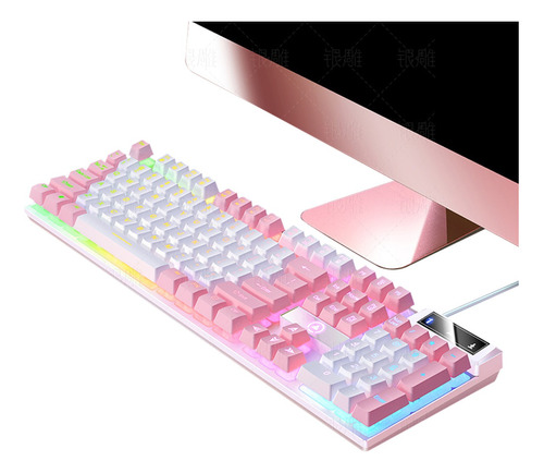 Teclado Com Fio Para Jogos Com Led De Cor Mista