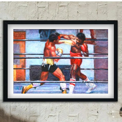 Cuadro Rocky Balboa 60x45 Marco Madera Vidrio Poster R01 | Envío gratis