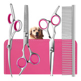 Set De Tijeras Estetica Canina Pet Sicssors Gato Perro 5pcs