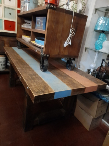 Mesa De Comedor Estilo Industrial Madera De Olmo