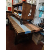 Mesa De Comedor Estilo Industrial Madera De Olmo