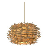 Colgante Nest 1 Luz Caña De Bambu Apto Led Deco Moderno Cie