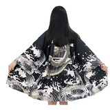 Kimono Japonés Mujer Abrigo Largo Yukata Dragón