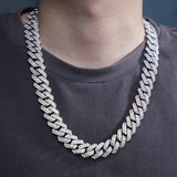 Corrente Prong Cubana Grossa 20mm Cravejada Ice Chain Hype