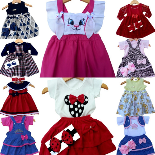 10 Vestidos Bebê No Atacado Lote Revenda Roupas Bebe Meninas