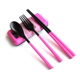 Set Palillos Cuchara Tenedor En Estuche Portatil Bento Kit