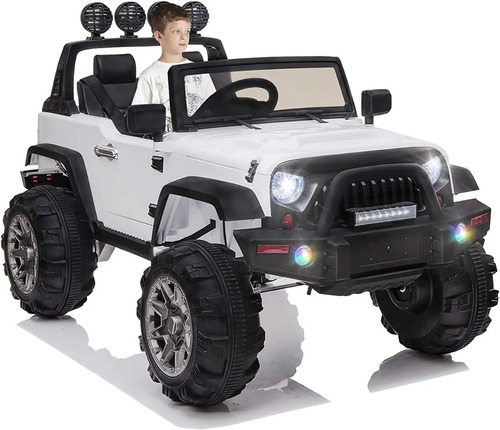 Troca 4x4 Infantil 12v Luces Led Color Blanco Marca Ottaro 