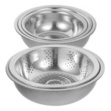 Set De 5 Lavabos De Acero Inoxidable Para Verduras Y Arroz