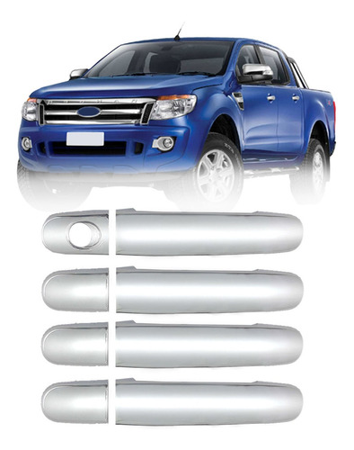 Kit 4 Cubre Manijas Cromadas Ford Ranger Varias Premium