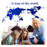 Mapa Del Mundo Decoracion Para Pared  3d Interior 120x60cm