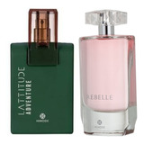 Kit Perfume Masculino Latitude. Feminino Rebelle. 