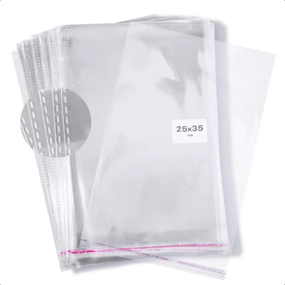 100 Bolsas Celofán 25x35cm Transparent Solo Pegamento Adhesi Color Transparente | MercadoLibre