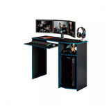 Escrivaninha Mesa De Computador Gamer Xp Preto Azul