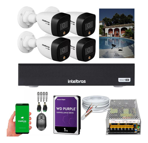 Kit 6 Câmeras Intelbras 3230 Dvr Intelbras 3008 2t Cor Branco