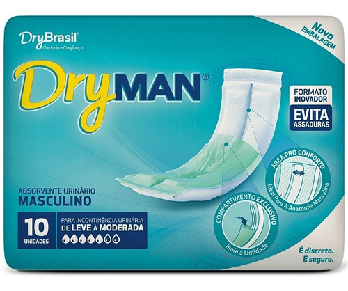 Absorvente Geriatrico Masculino Dryman C/10 Original