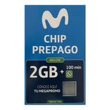 Chip Prepago Movistar 2 Gb + 100 Min - Pack 50 Unidades