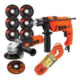 Kit Black And Decker Taladro Miniesmeriladora Con 7 Discos