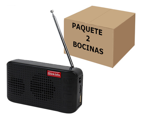 Bocina Portatil Bluetooth Tws Radio Fm Carga Solar Usb 2pzs