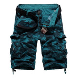 Pantalones Cortos Cargo Sueltos De Camuflaje For Hombre