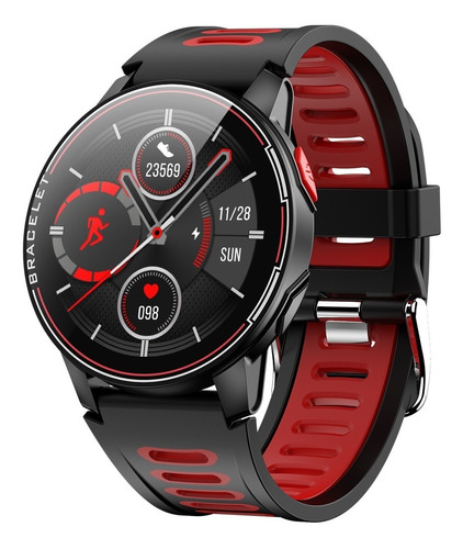 Reloj Inteligente Smart Watch L6 Rojo Negro Bluetooth Sport