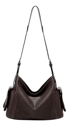 Bolso Bandolera Tipo Hobo De Piel De Cabra Curtida Con Veget