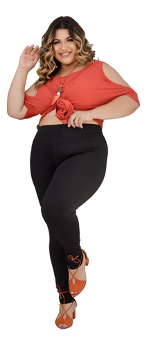 Calça Legging Plus Size Feminino Casual Fitness Suplex 