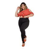 Calça Legging Plus Size Feminino Casual Fitness Suplex 