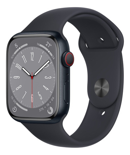 Apple Watch Series 8 Gps + Celular - Caja De Aluminio Color Medianoche 45 Mm - Correa Deportiva Color Medianoche - Patrón