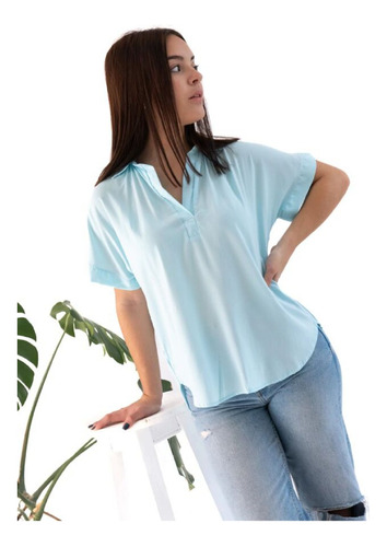 Blusa Poplin Cuello Mao 24-48