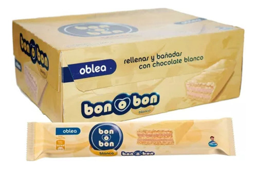  Bon O Bon Oblea De Chocolate Blanco 30gr Caja 20 Unidades