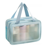 Bolsa De Maquillaje Impermeable Con Mayor Capacidad Azul