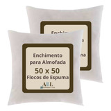 Kit 2 Enchimentos Refil Para Almofada 50x50 Flocos Espuma