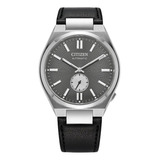 Reloj Citizen Nk5010-01htsuyosa Automático Caballero Correa Negro Bisel Plateado Fondo Plateado