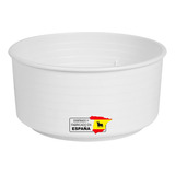 3 Maceta Jardinera Española Blanca Redonda Rayas 20cm 2.3l Color Blanco