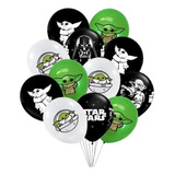 Pack 12 Globos Látex Star Wars Para Inflar Con Aire O Helio