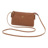 Bolsa Feminina Transversal De Couro Legítimo Mariart Onix Cor Camel