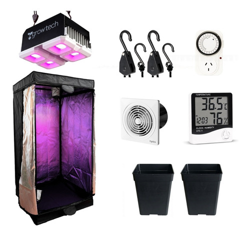 Kit Indoor Completo Carpa 60x60x160 Led Growtech 200w
