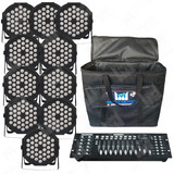 Kit 10 Canhao Parled 36 Led +mesa Dmx 512 16ch +bag Estofada